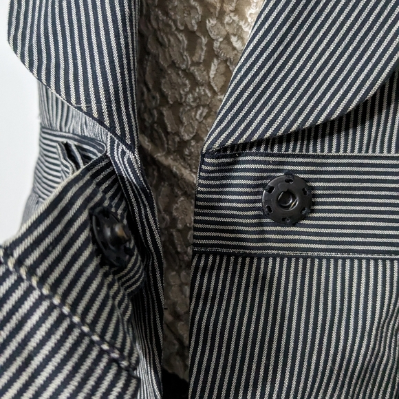 SMART SET Black & Grey Striped Short Sleeve Jacket Size 13 - Picture 5 of 15